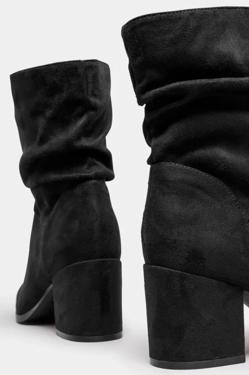 Wide & Extra Wide Fit Faux Suede Slouch Boots
