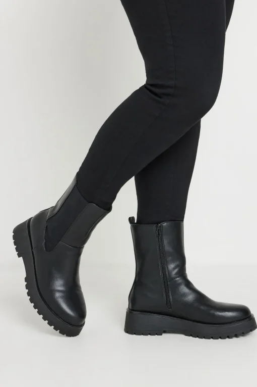 Wide Fit Chunky Wedge Chelsea Boots