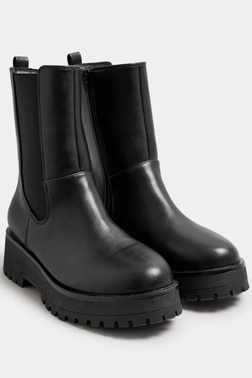 Wide Fit Chunky Wedge Chelsea Boots