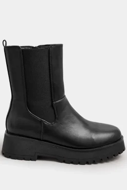 Wide Fit Chunky Wedge Chelsea Boots