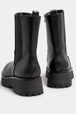 Wide Fit Chunky Wedge Chelsea Boots