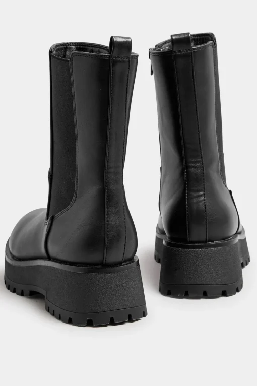 Wide Fit Chunky Wedge Chelsea Boots