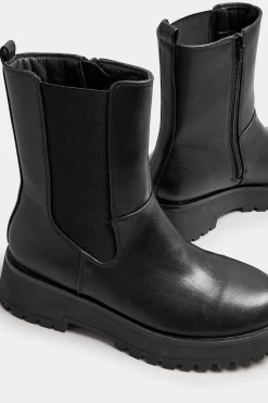 Wide Fit Chunky Wedge Chelsea Boots