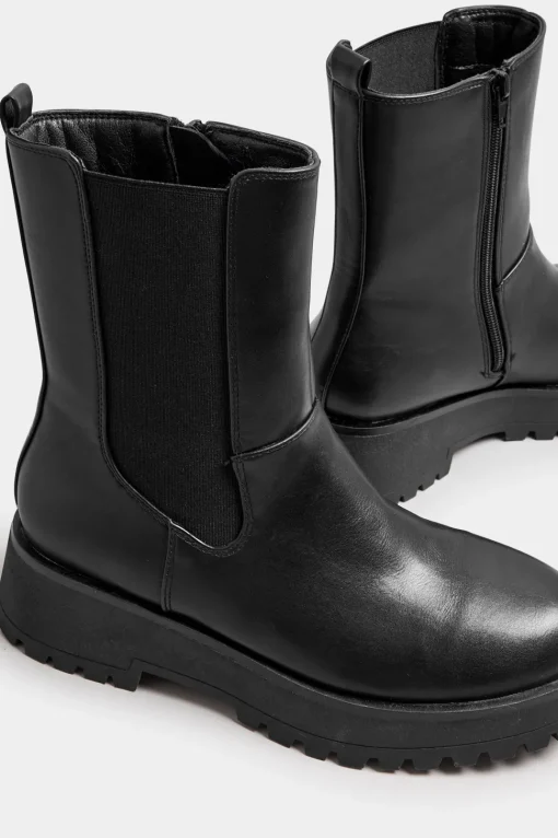 Wide Fit Chunky Wedge Chelsea Boots