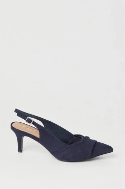 Wide Fit Delish Twist Front Slingback Pointed Court Shoes