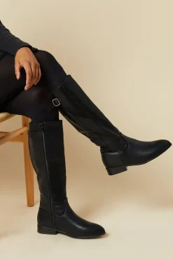 Wide Fit Kamille Elastic Insert Riding Boots