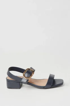 Wide Fit Sedar Low Heel Adjustable Buckle Detail Sandals