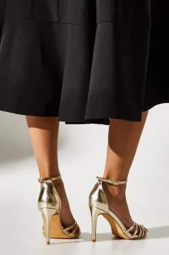 Wide Fit Tilda Lattice Front High Heeled Sandals