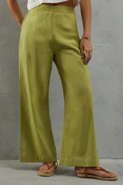 Wide Leg Crop Linen Trouser