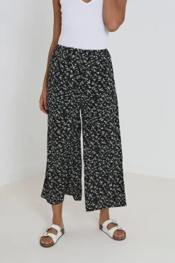 Wide Leg Elasticated Waist Floral Trousers