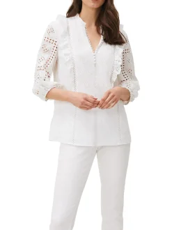 Willa Broderie Blouse-Textured