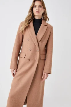 Wool Double Breasted Longline Coat