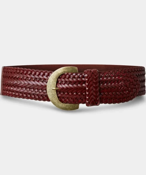 Woven Leather Waist Belt