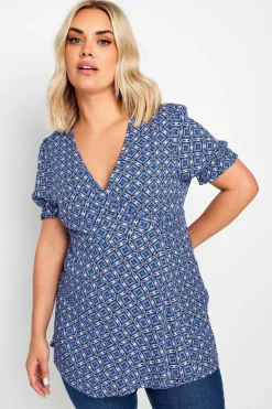 Wrap Frill Sleeve Blouse