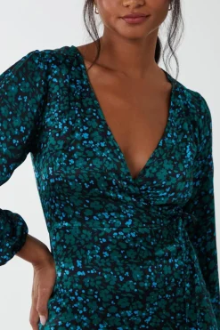 Wrap Front Midi Dress