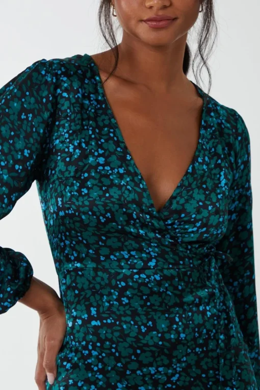 Wrap Front Midi Dress