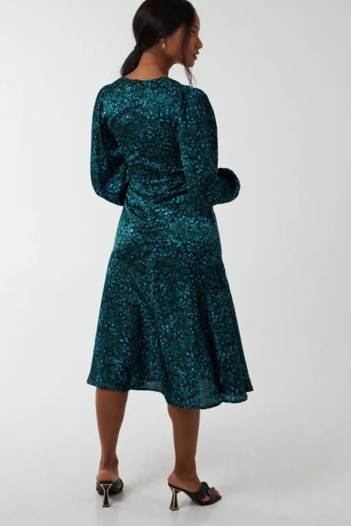 Wrap Front Midi Dress