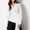 Wrap Over Tie Front Shirt