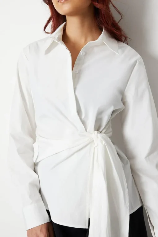 Wrap Over Tie Front Shirt