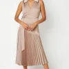 Wrap Skirt With Pleated Panel Midi Dress