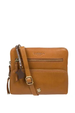 'Angel' Leather Cross Body Clutch Bag