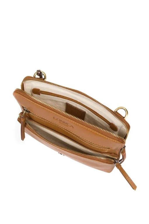 'Angel' Leather Cross Body Clutch Bag