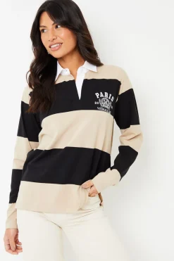 'Asher' Stripe Paris Embroidery Rugby Shirt