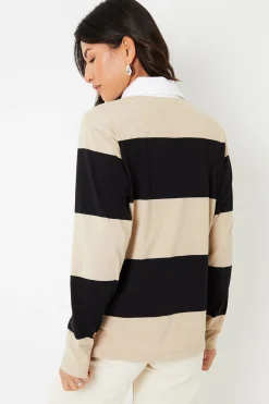'Asher' Stripe Paris Embroidery Rugby Shirt