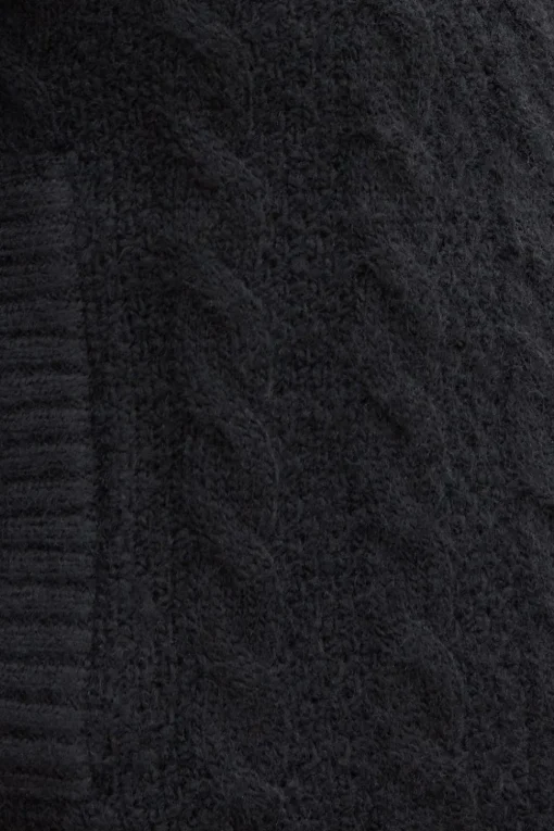'Ash' Zip-Up Cable Knit Bomber Jacket