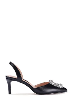 'Avery' Black Sling Back Court Shoe