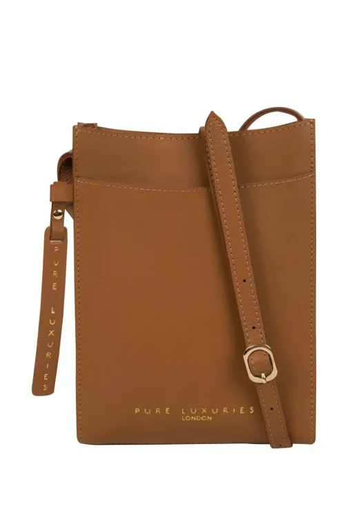 'Barton' Vegetable-Tanned Leather Phone Bag
