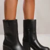 'Beau' Mid Calf Boot With Side Zip