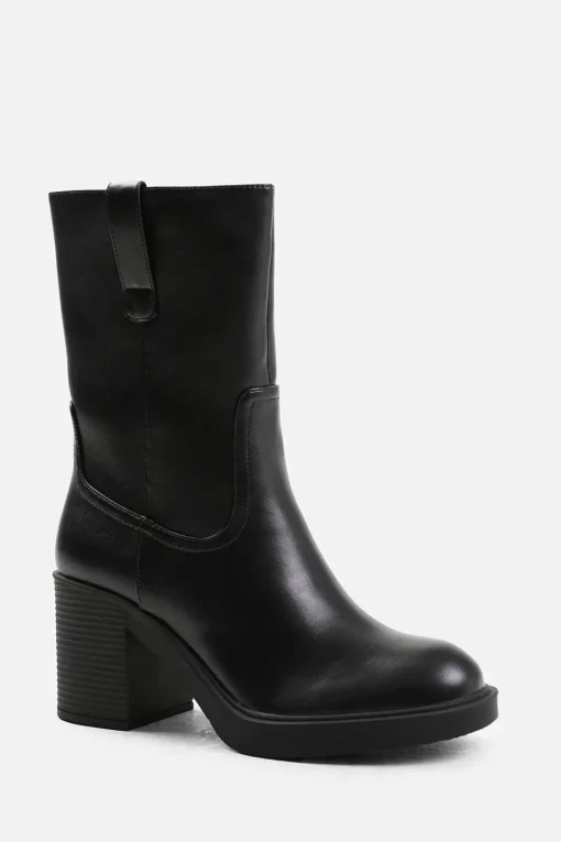 'Beau' Mid Calf Boot With Side Zip
