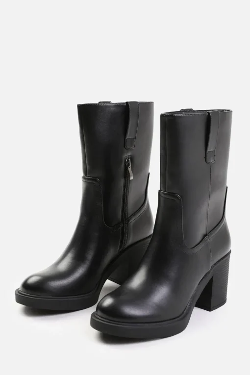 'Beau' Mid Calf Boot With Side Zip