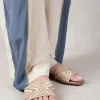 'Blossom' Flat Sandals With Sparkly Textured Single Band