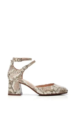 'Daziah' Snake Print Leather Court Shoes