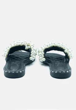 'Eve' Pearl Flat Slider Sandals
