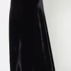 'Fauna' Velvet Flared Pull On Maxi Skirt