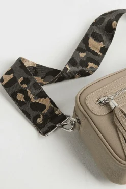 'Florence' Crossbody Bag with Dark Leopard Print Strap