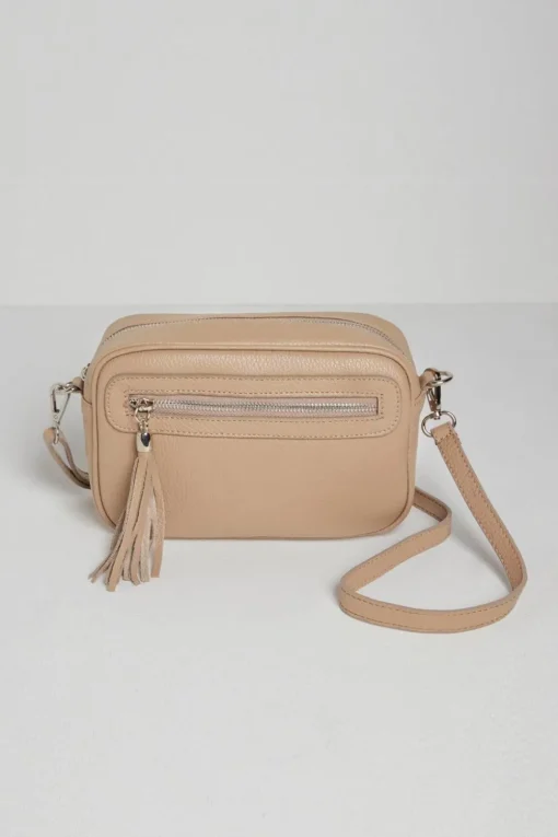 'Florence' Crossbody Bag with Dark Leopard Print Strap