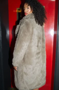 'Grizzly' Longline Faux Fur Coat