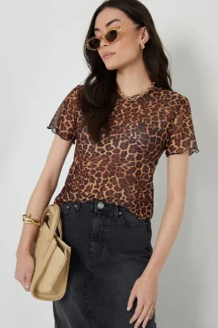 'Hibiscus' Short Sleeve Sheer Mesh T-Shirt