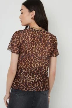 'Hibiscus' Short Sleeve Sheer Mesh T-Shirt