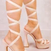 'Jocelyn' Suede Flared Block High Heels