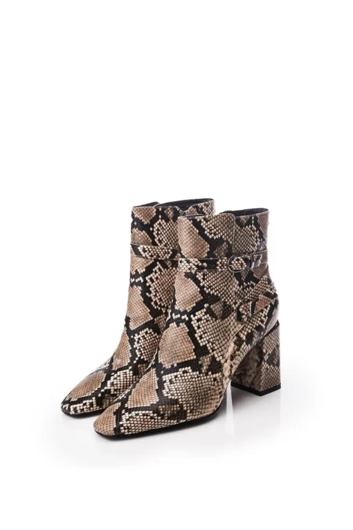 'Kamina' Snake Print Heeled Boots