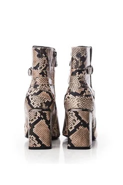 'Kamina' Snake Print Heeled Boots