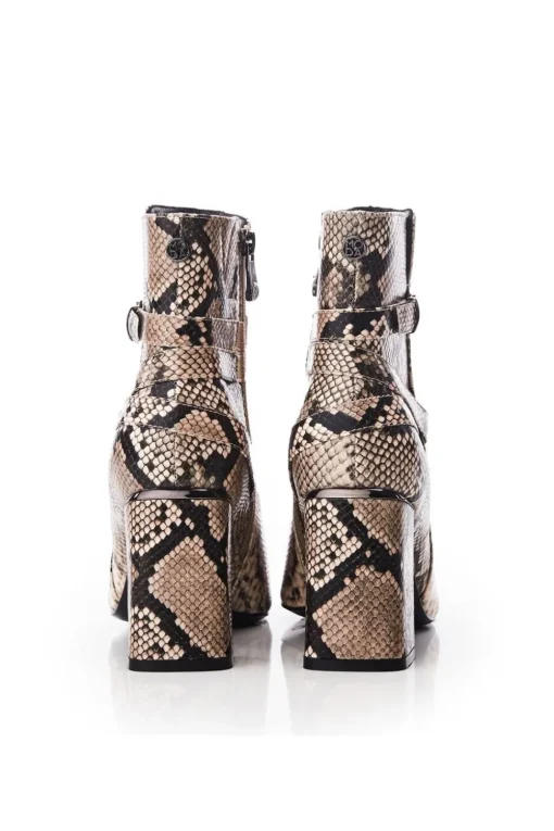 'Kamina' Snake Print Heeled Boots