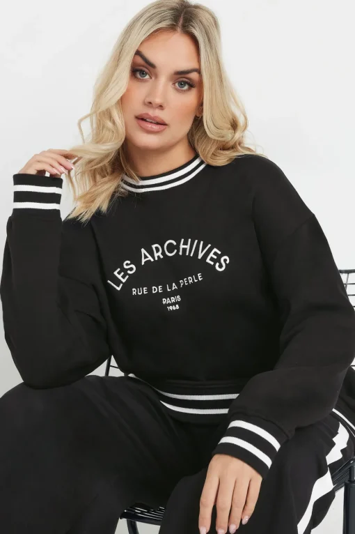 'Les Archives' Contrast Slogan Sweatshirt