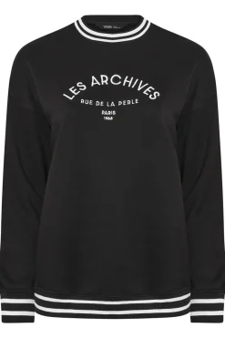 'Les Archives' Contrast Slogan Sweatshirt