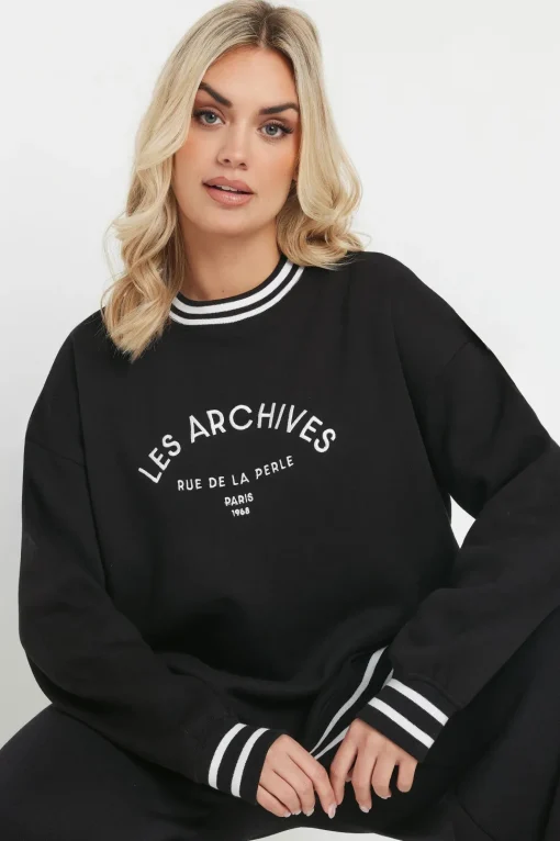 'Les Archives' Contrast Slogan Sweatshirt